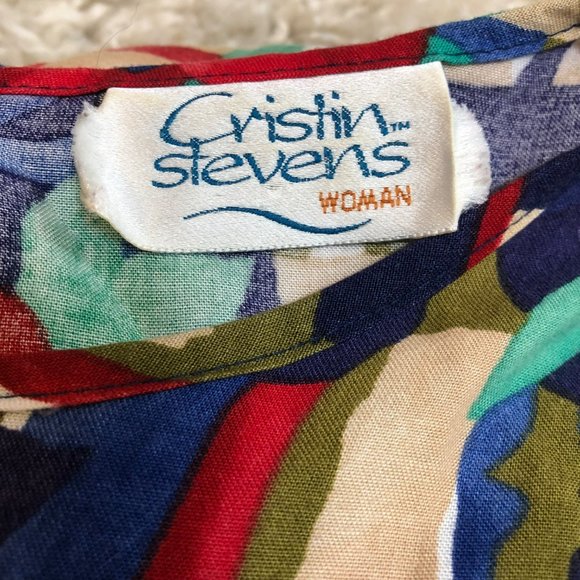 Vtg Cristin Stevens Blouse w/Skirt Sz 18 Golden Girls GrandmaCore - Picture 10 of 11